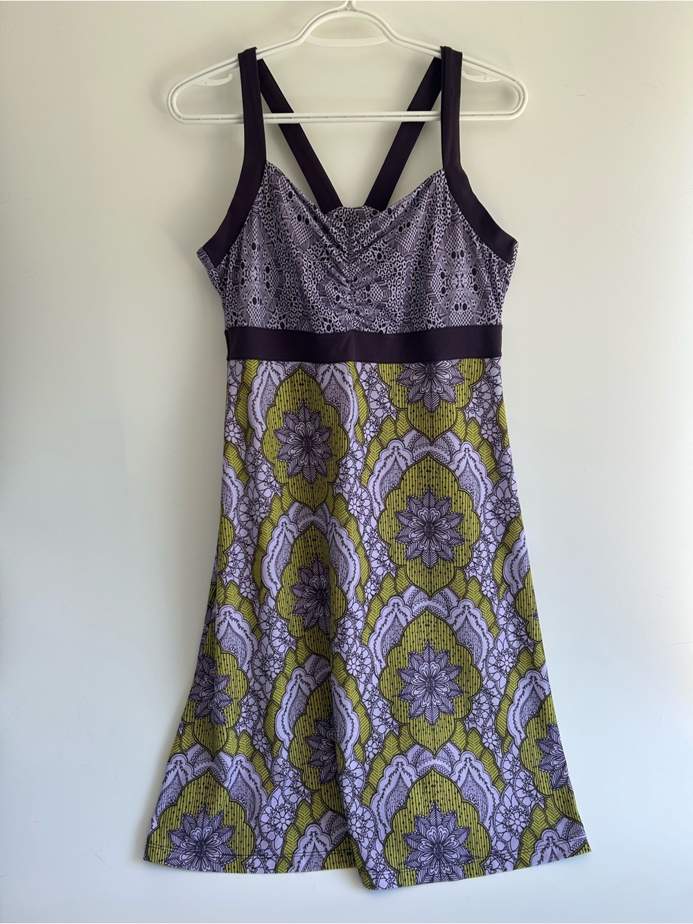 Prana Amaya Purple and Green Stretchy Sundress
